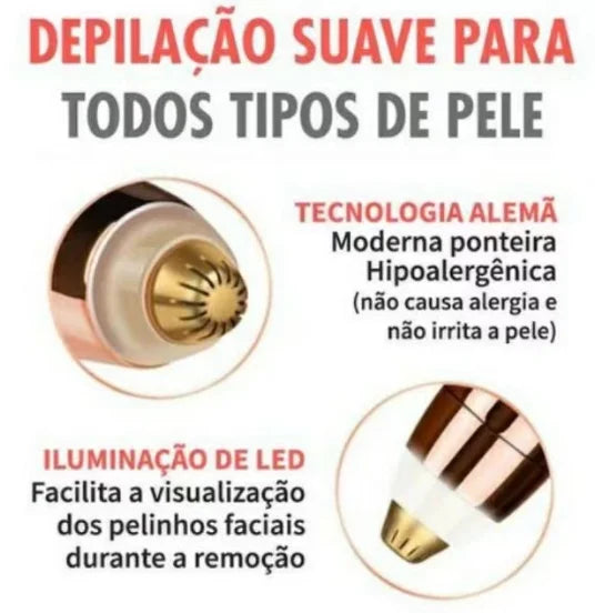 ✨ Caneta Depiladora Elétrica para Sobrancelhas – Removedor USB Recarregável, Preciso e Prático