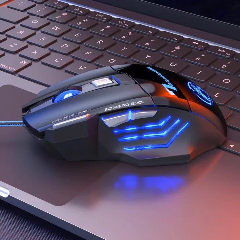 Mouse gamer para jogo computador 3200dpi com LED laser X7 USB Botões Profissional