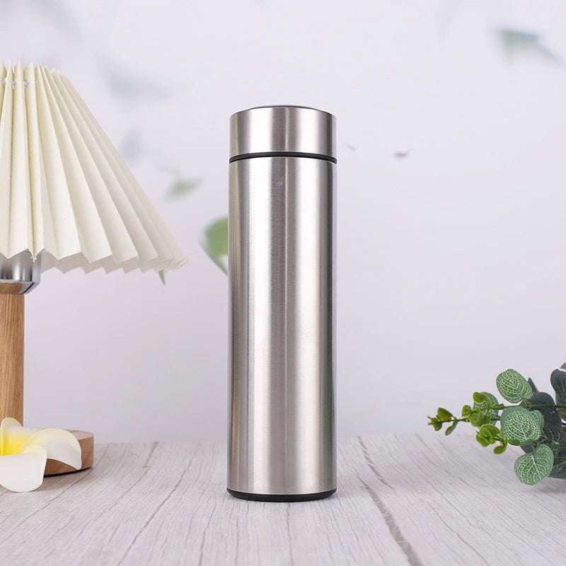 Stainless Steel Thermal Bottle With Digital Thermometer 500ml Led