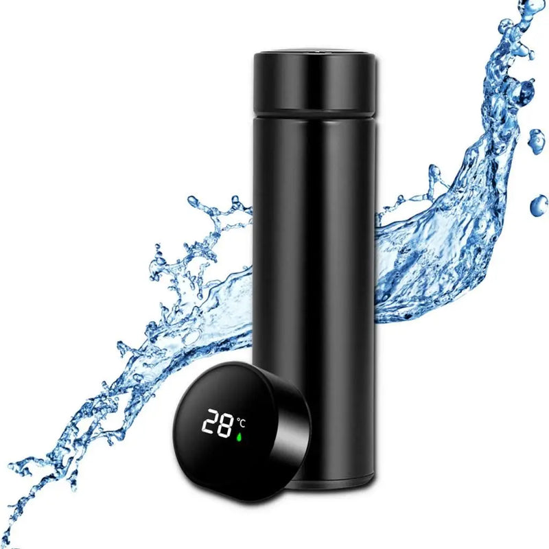 Stainless Steel Thermal Bottle With Digital Thermometer 500ml Led