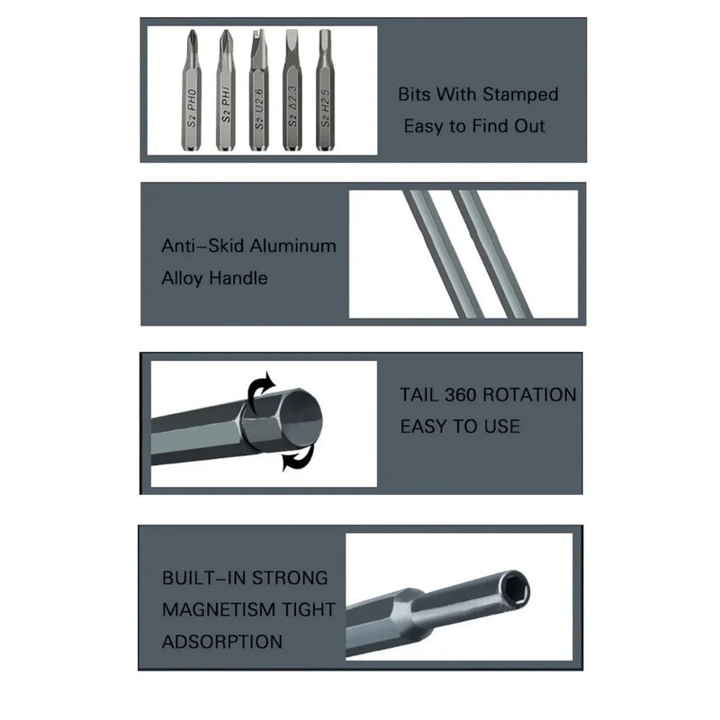 🔧 Kit 24 Chaves de Precisão Torx, Fenda e Y – Ferramenta Completa para Manutenção de Celulares e Eletrônicos