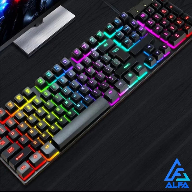 ⌨️ Teclado Gamer Semi-Mecânico RGB – Retroiluminado, Original e Perfeito para PC