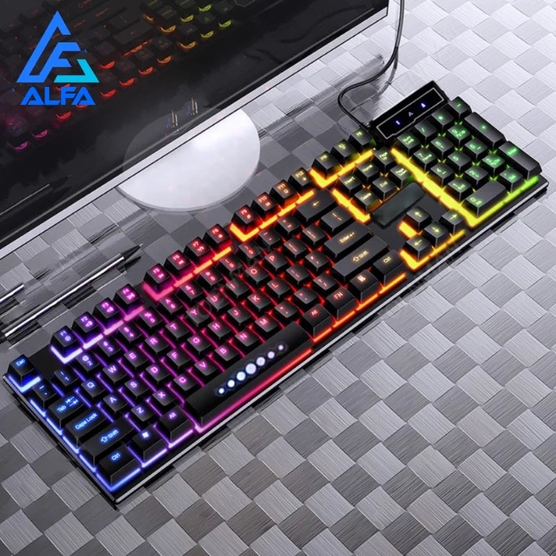 ⌨️ Teclado Gamer Semi-Mecânico RGB – Retroiluminado, Original e Perfeito para PC